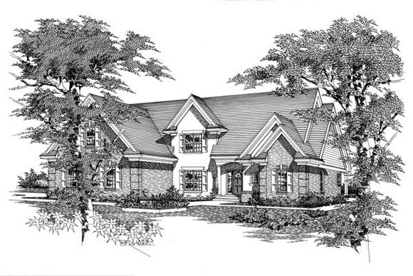 House Plan 63706 with 4 Beds, 4 Baths, 3 Car Garage Elevation