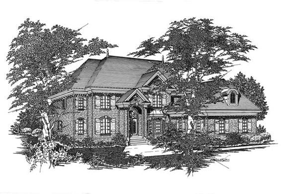 House Plan 63714 with 5 Beds, 5 Baths, 3 Car Garage Elevation