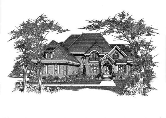 House Plan 63716 with 4 Beds, 4 Baths, 3 Car Garage Elevation