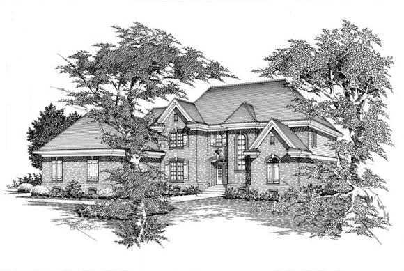 House Plan 63720 with 4 Beds, 4 Baths, 2 Car Garage Elevation