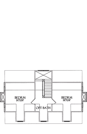 Farmhouse House Plan 64407 with 5 Beds, 3 Baths, 2 Car Garage Third Level Plan
