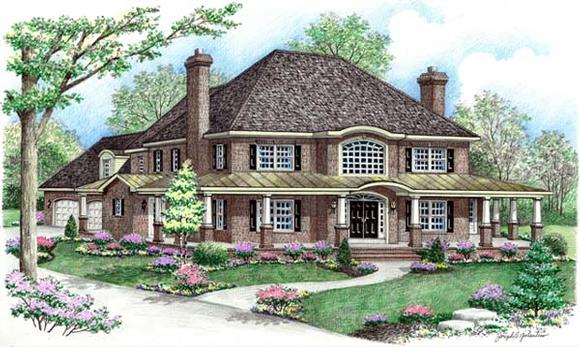 Contemporary, Farmhouse House Plan 64414 with 4 Beds, 3 Baths, 2 Car Garage Elevation