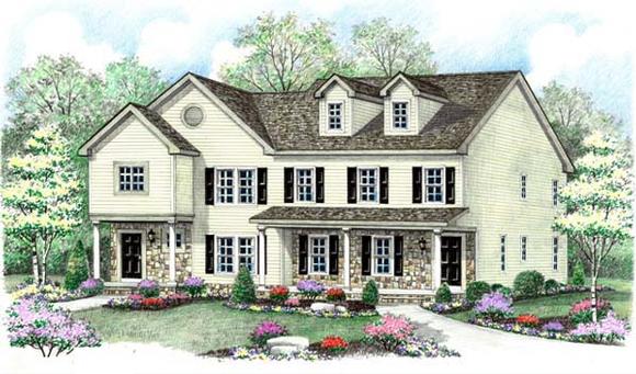 Farmhouse Multi-Family Plan 64416 with 6 Beds, 6 Baths Elevation