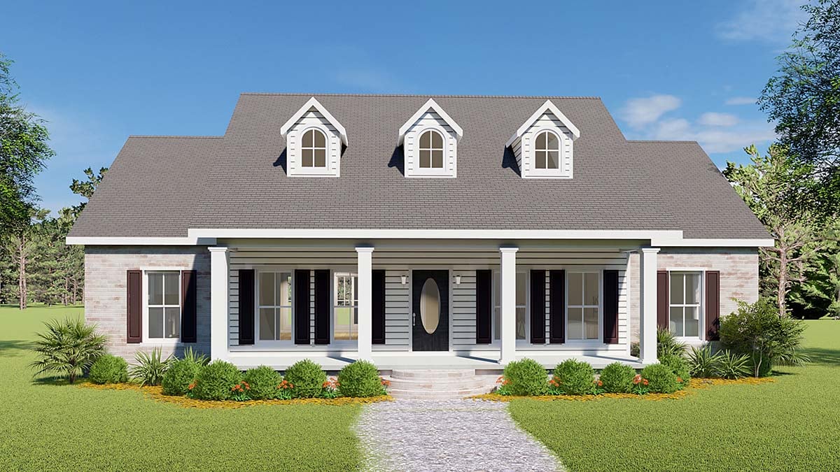 Country, One-Story, Southern Plan with 1785 Sq. Ft., 3 Bedrooms, 3 Bathrooms Elevation