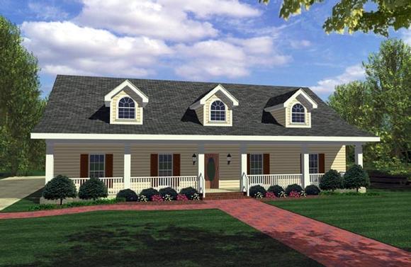 Country House Plan 64503 with 4 Beds, 3 Baths, 2 Car Garage Elevation
