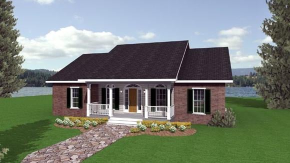 Country, One-Story, Southern House Plan 64504 with 3 Beds, 2 Baths, 2 Car Garage Elevation