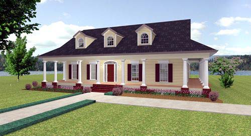 Country Plan with 2123 Sq. Ft., 3 Bedrooms, 3 Bathrooms Elevation