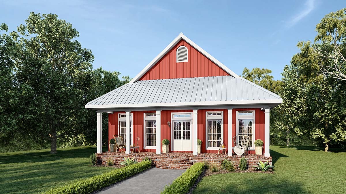 Country Plan with 1292 Sq. Ft., 2 Bedrooms, 2 Bathrooms Elevation