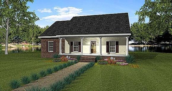 Country House Plan 64566 with 4 Beds, 2 Baths Elevation