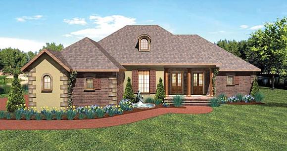 European, One-Story, Traditional House Plan 64570 with 3 Beds, 3 Baths, 3 Car Garage Elevation