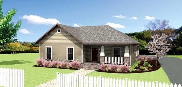 Cottage, Country, Craftsman House Plan 64582 with 4 Beds, 2 Baths, 2 Car Garage Elevation