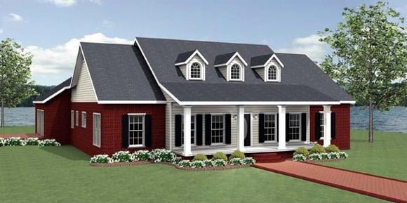 Country House Plan 64588 with 3 Beds, 3 Baths, 2 Car Garage Elevation