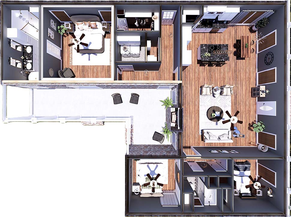 Country Plan with 1717 Sq. Ft., 3 Bedrooms, 2 Bathrooms Picture 4