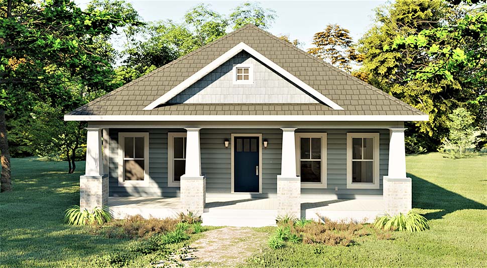Bungalow, Cottage, Craftsman Plan with 1587 Sq. Ft., 3 Bedrooms, 2 Bathrooms Elevation