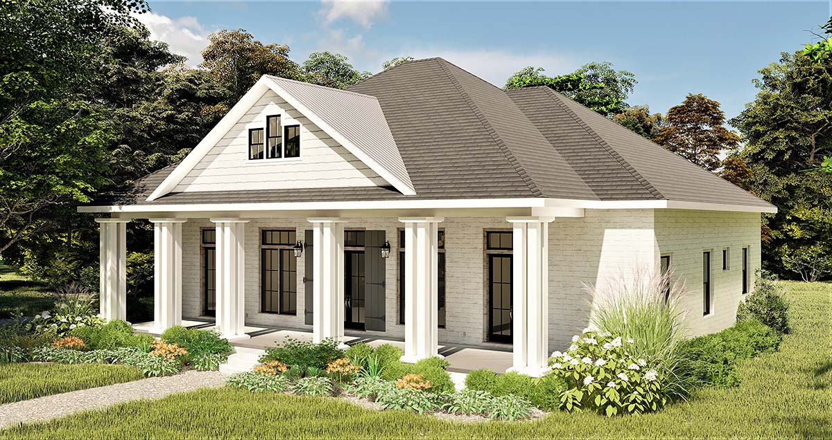 Colonial, Country, Southern Plan with 2160 Sq. Ft., 3 Bedrooms, 2 Bathrooms, 2 Car Garage Picture 2