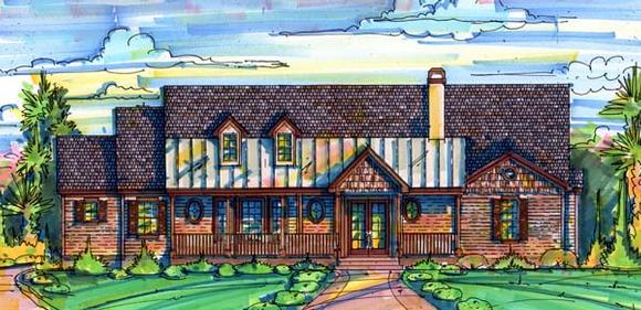 One-Story House Plan 64610 with 3 Beds, 2 Baths, 2 Car Garage Elevation