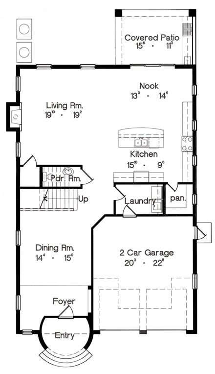 Florida, Mediterranean, Narrow Lot House Plan 64618 with 3 Beds, 4 Baths, 2 Car Garage First Level Plan