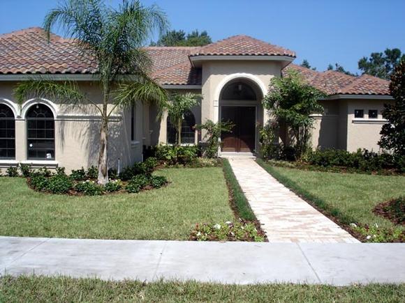 Florida, Mediterranean, One-Story House Plan 64622 with 4 Beds, 3 Baths, 3 Car Garage Elevation