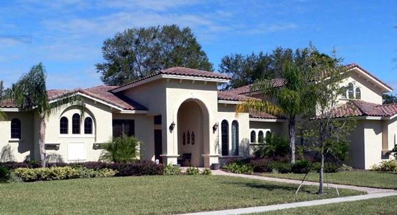 Florida, Mediterranean House Plan 64676 with 4 Beds, 5 Baths, 3 Car Garage Elevation
