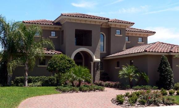 Florida, Mediterranean House Plan 64679 with 4 Beds, 5 Baths, 3 Car Garage Elevation