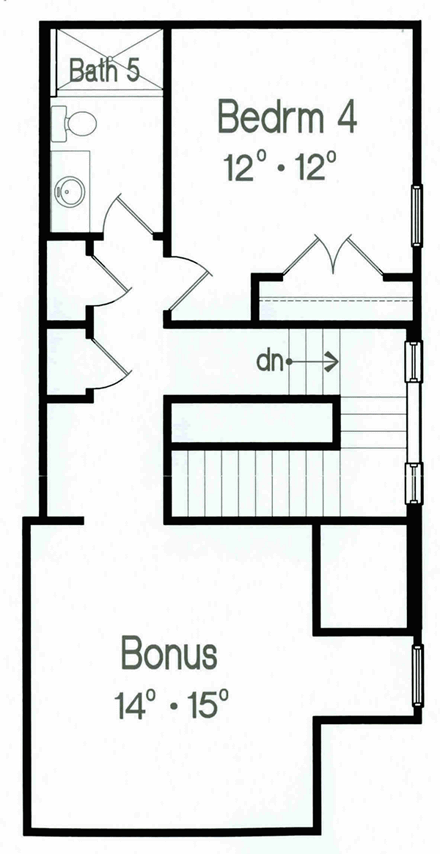 Florida, Mediterranean House Plan 64693 with 4 Beds, 5 Baths, 3 Car Garage Second Level Plan