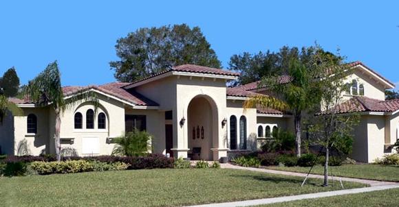 Florida, Mediterranean House Plan 64693 with 4 Beds, 5 Baths, 3 Car Garage Elevation