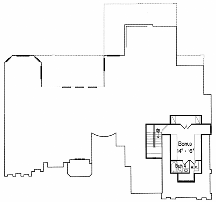 Italian, Mediterranean House Plan 64710 with 3 Beds, 5 Baths, 3 Car Garage Second Level Plan