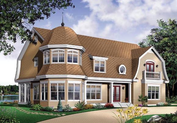 Victorian House Plan 64800 with 4 Beds, 4 Baths, 3 Car Garage Elevation