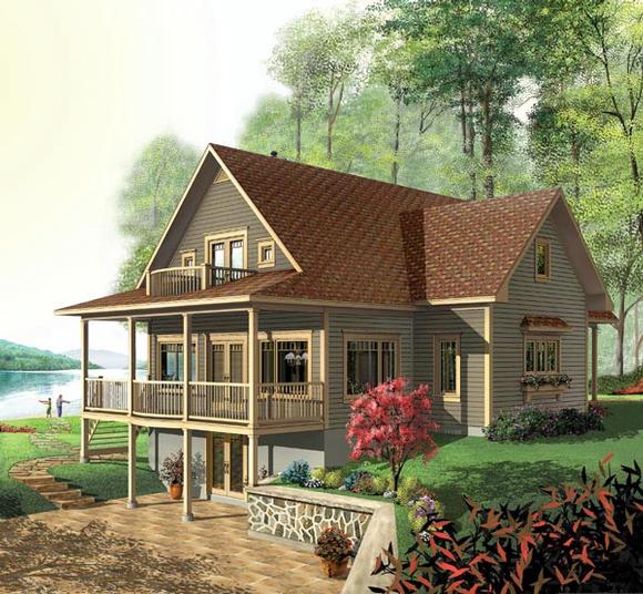 Country, Craftsman House Plan 64808 with 3 Beds, 4 Baths Elevation