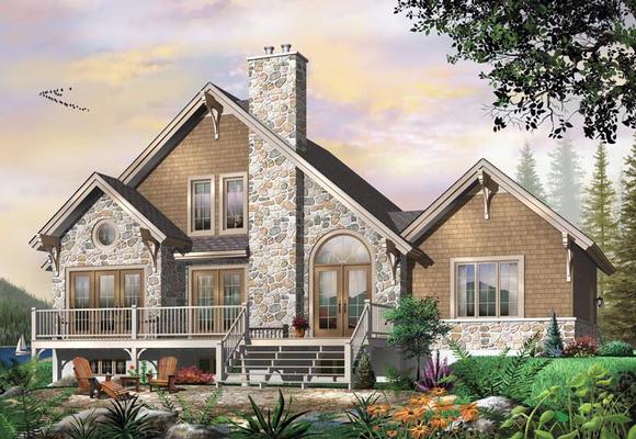 Coastal, Country, Craftsman, European, Traditional House Plan 64810 with 3 Beds, 3 Baths, 1 Car Garage Elevation