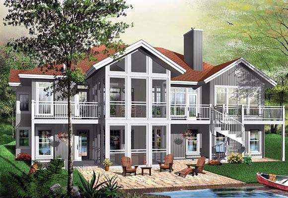 Contemporary, Craftsman House Plan 64811 with 5 Beds, 4 Baths, 2 Car Garage Elevation