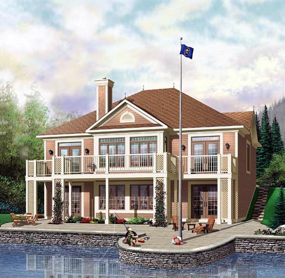 European, One-Story House Plan 64813 with 3 Beds, 1 Baths Elevation