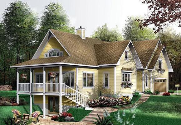 Country House Plan 64815 with 3 Beds, 4 Baths, 2 Car Garage Elevation