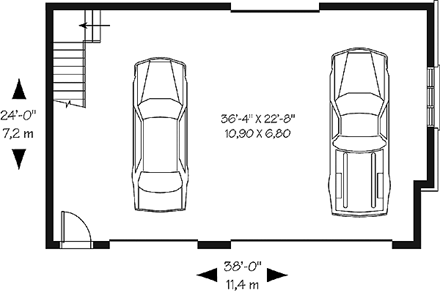 Craftsman 3 Car Garage Plan 64819 First Level Plan