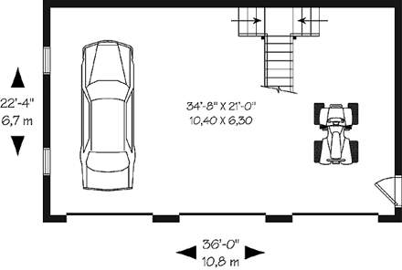 3 Car Garage Plan 64821 First Level Plan