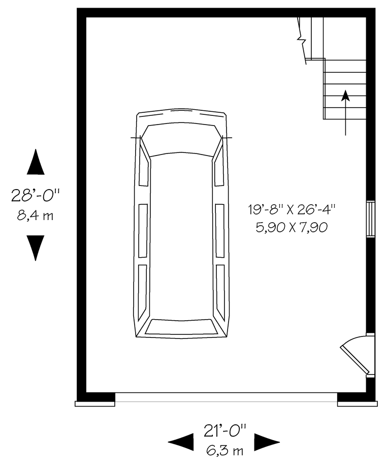 Craftsman 2 Car Garage Plan 64837 Level One