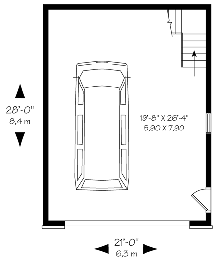 Craftsman 2 Car Garage Plan 64837 First Level Plan