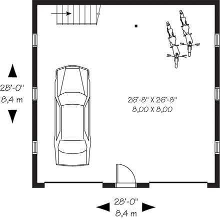 2 Car Garage Plan 64868 First Level Plan