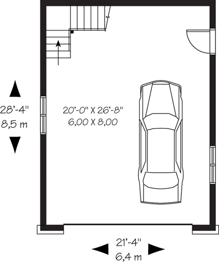 2 Car Garage Plan 64869 First Level Plan