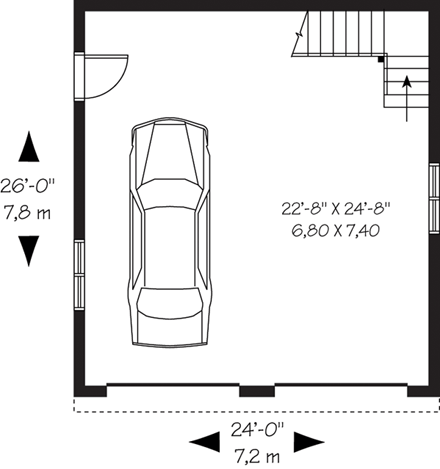 2 Car Garage Plan 64870 First Level Plan