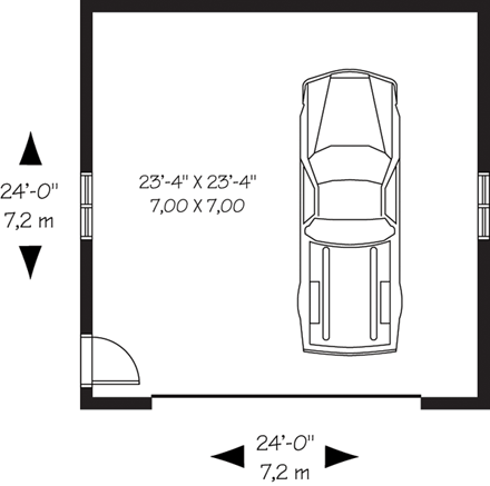 Traditional 2 Car Garage Plan 64881 First Level Plan