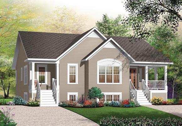 Bungalow Multi-Family Plan 64882 with 3 Beds, 2 Baths Elevation