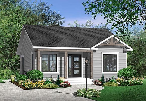 Country, Traditional House Plan 64885 with 2 Beds, 1 Baths Elevation