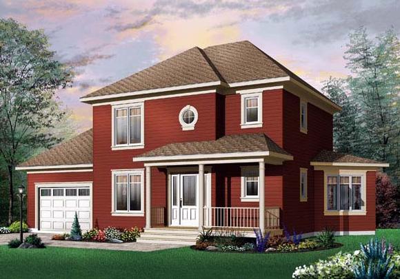 Country, Traditional House Plan 64900 with 3 Beds, 2 Baths, 1 Car Garage Elevation