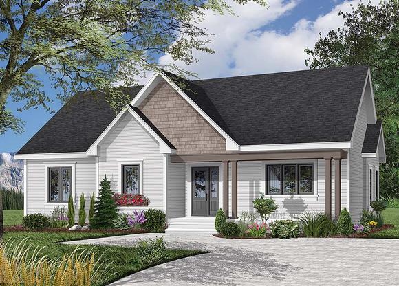 Bungalow, Country, One-Story House Plan 64913 with 2 Beds, 1 Baths Elevation