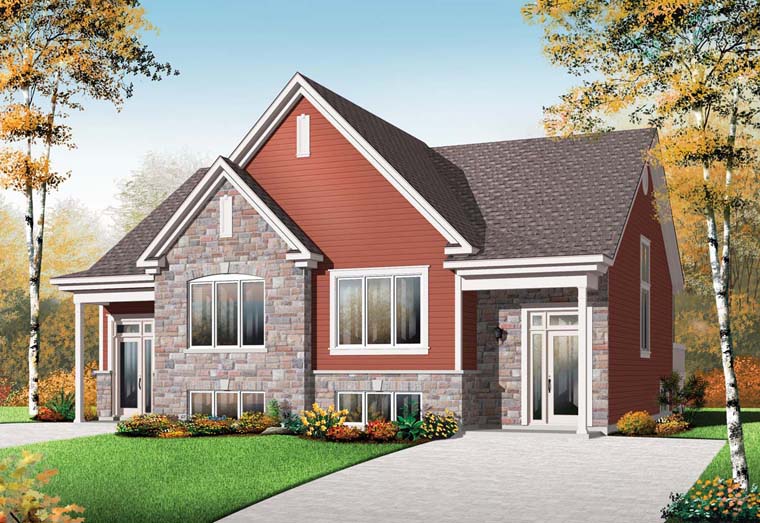 Craftsman Multi-Family Plan 64923 with 6 Beds, 4 Baths Elevation
