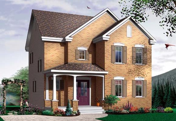 House Plan 64945 with 3 Beds, 1 Baths Elevation