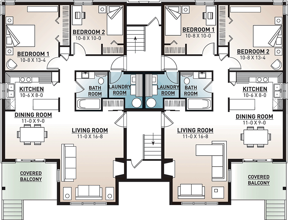 Victorian Multi-Family Plan 64952 with 16 Beds, 8 Baths Lower Level Plan