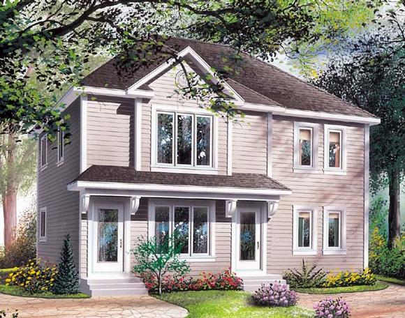 Multi-Family Plan 64965 with 4 Beds, 2 Baths Elevation