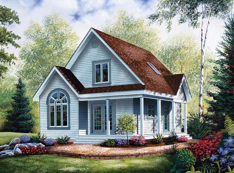Cabin, Country House Plan 64983 with 2 Beds, 2 Baths Elevation